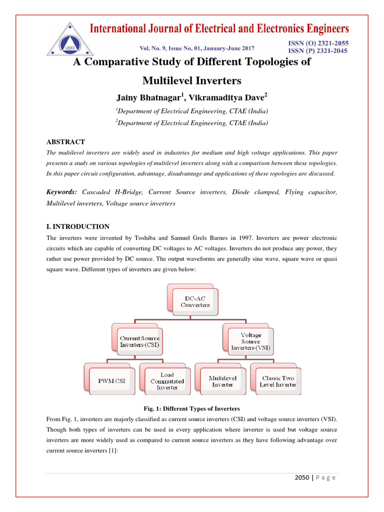 Comparative Analysis of Multilevel Inverter Topologies | PDF | Power ...