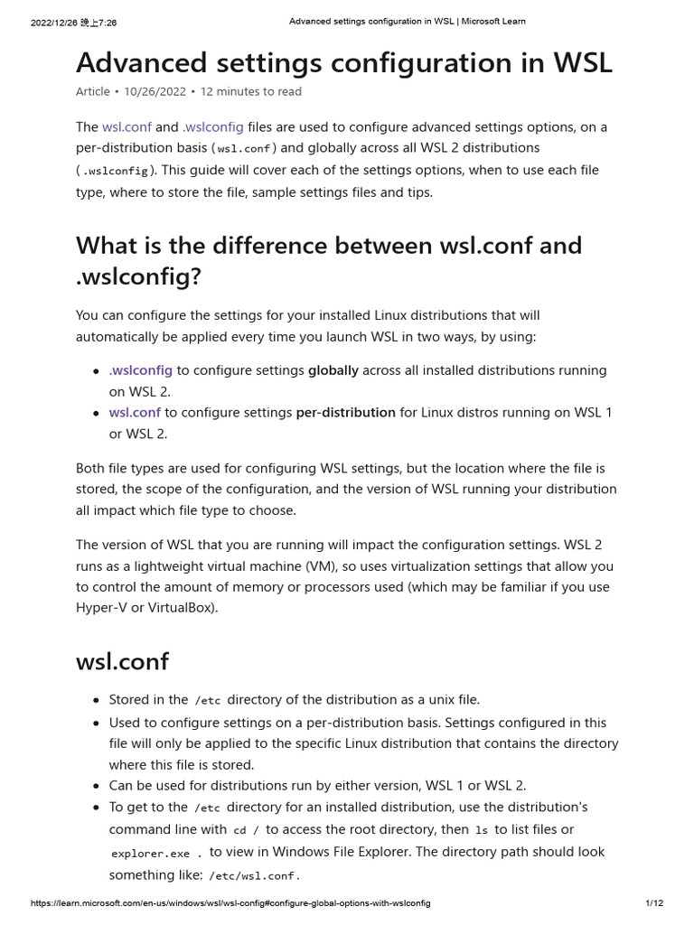 WSL Advanced Configuration Guide | PDF | Computer Engineering ...
