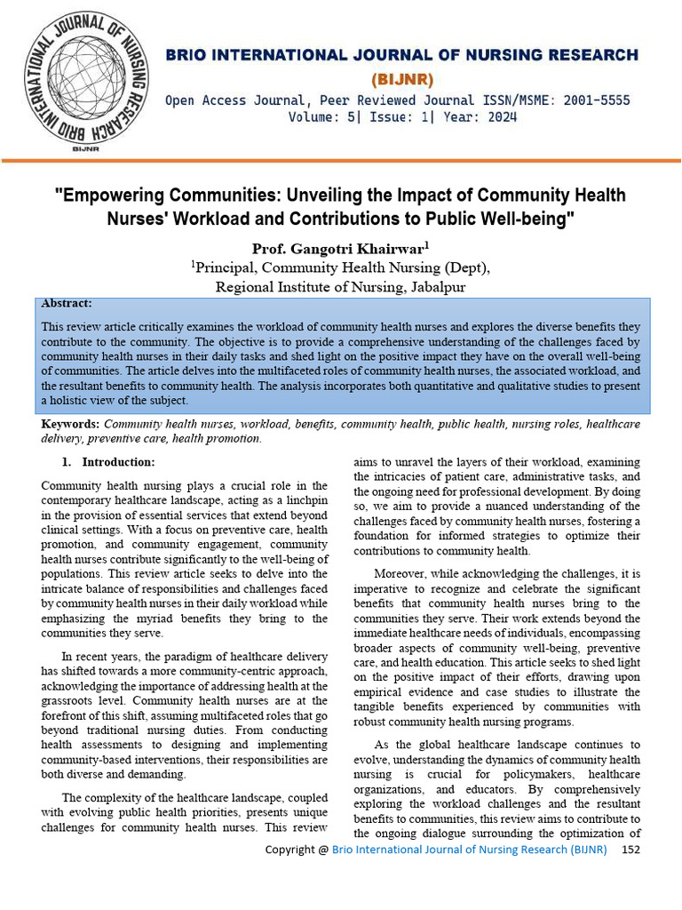 Empowering Communities: Unveiling The Impact of Community Health Nurses