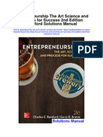 Download Entrepreneurship the Art Science and Process for Success 2nd Edition Bamford Solutions Manual full chapter pdf