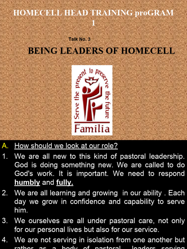 Homecell Leadership Training Guide | PDF | Leadership