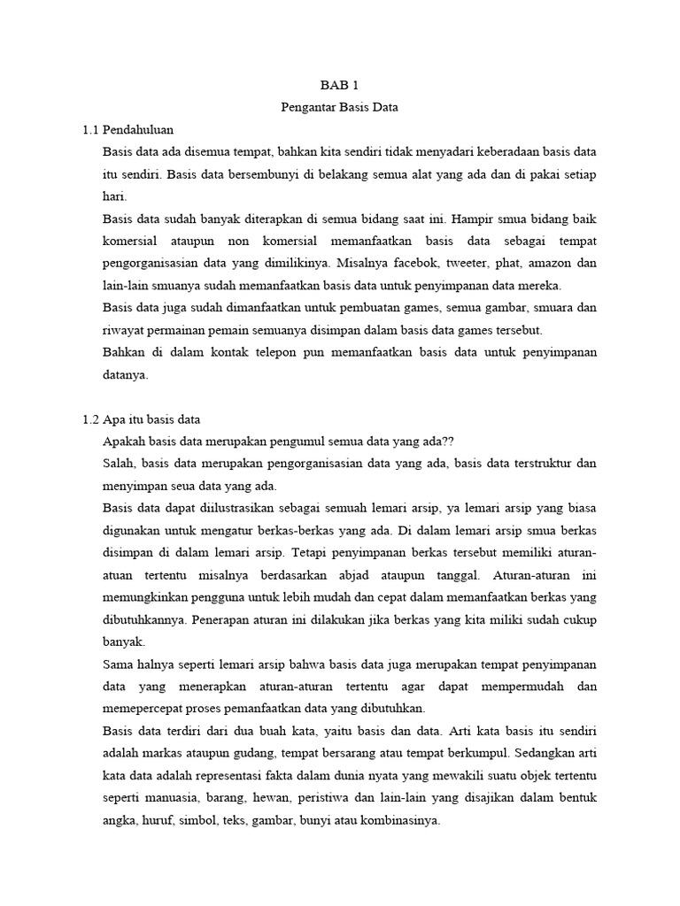 Pengantar Dan Sejarah Basis Data Pdf