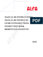 Alfa 2622 Sewing Machine Instruction Manual