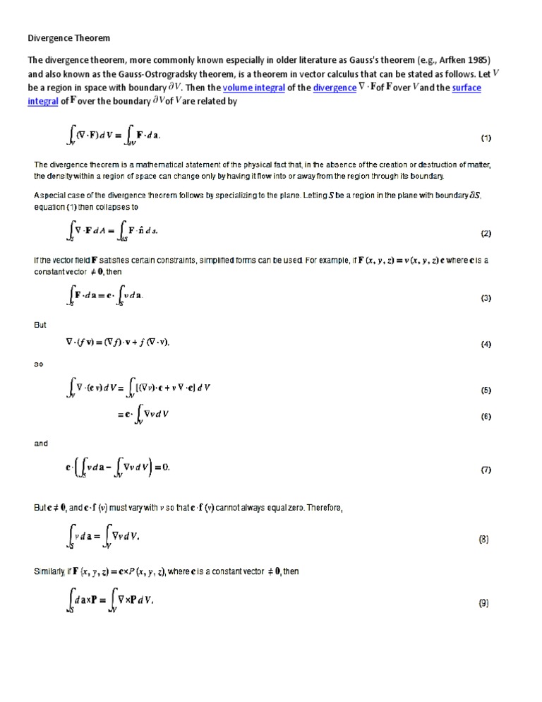 Divergence Theorem | PDF