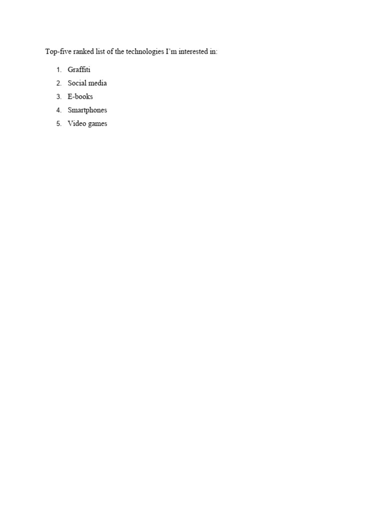 List of Technologies | PDF