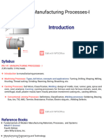 IPE 141 - Manufacturing Processes - I - Introduction-1