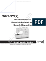 EuroPro 8260 Sewing Machine Instruction Manual