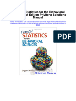 Essential Statistics For The Behavioral Sciences 1st Edition Privitera Solutions Manual Full Chapter PDF