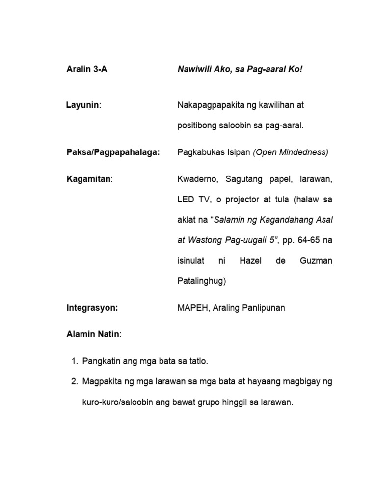 Aralin 3 A TG | PDF