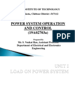 Power System Operation and Control (19a02703a) : Vemu Institute of Technology P.Kothakota, Chittoor District - 517112