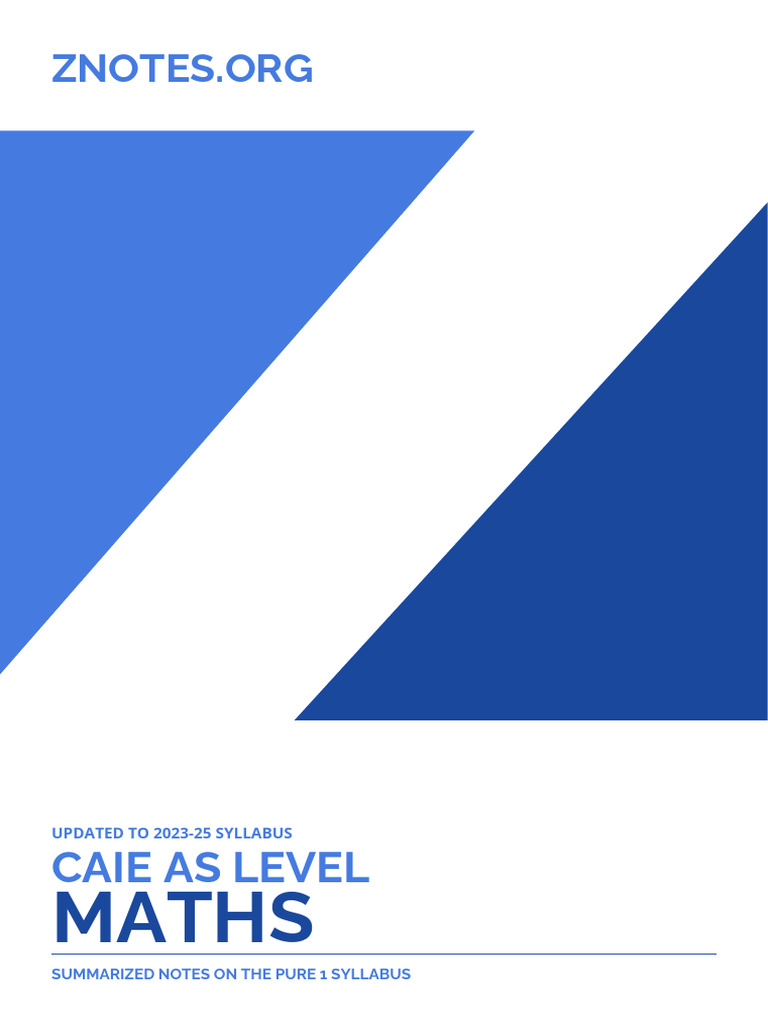 AS Level Pure Maths Notes | PDF