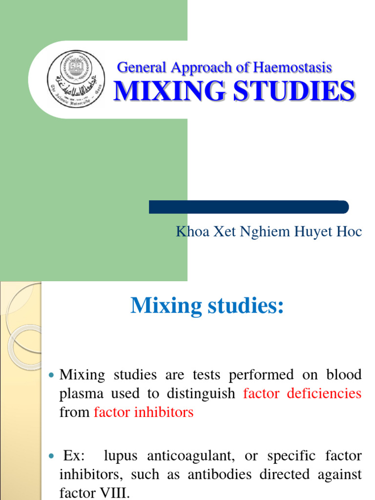 Mixing Studies Aptt or PT 11 Mix Compress | PDF | Coagulation | Blood ...