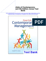 Essentials of Contemporary Management 5th Edition Jones Test Bank Full Chapter PDF