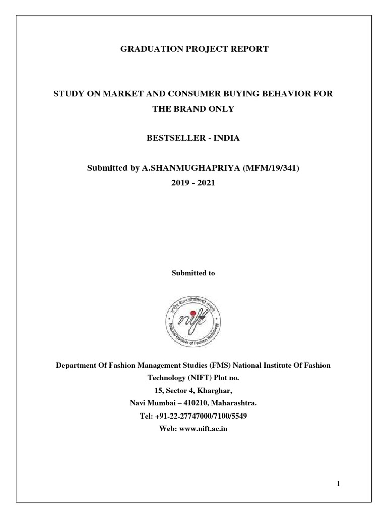 Graduation Project Final Doc - Shanmughpriya - MFM - 4th Sem | PDF