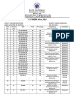 Ap - Grade - 10 - BNHS Test Item Analysis Format