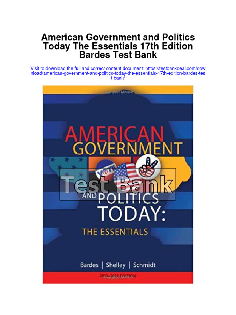 American government and politics today the essentials 17th edition