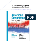 American Government Brief 14th Edition Ansolabehere Test Bank Full Chapter PDF