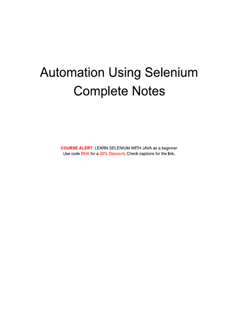 Java Selenium | PDF | Selenium (Software) | System Software