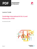 9709 AICE Mathematics Student Learner Guide