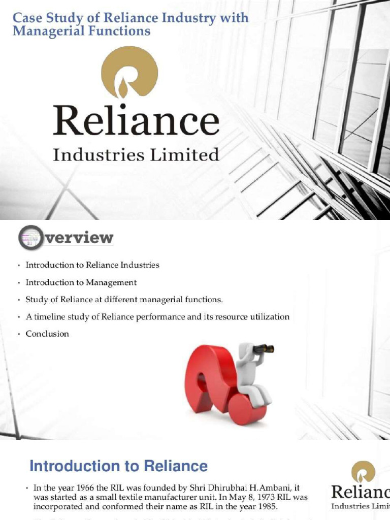 Reliance Case Study On Functions | PDF