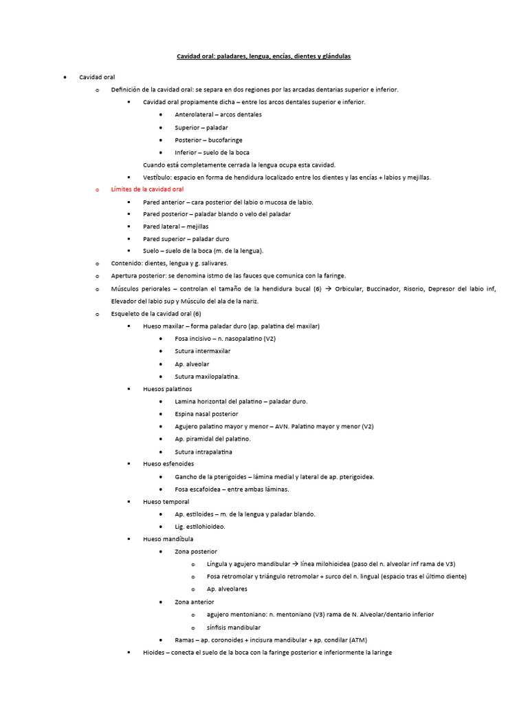 Anatomía de la Cavidad Oral y Estructuras | PDF | Estudios de idiomas ...