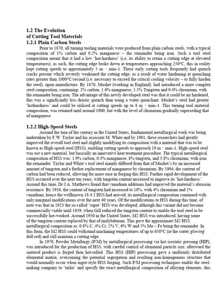 Cutting Tools Material Pdf