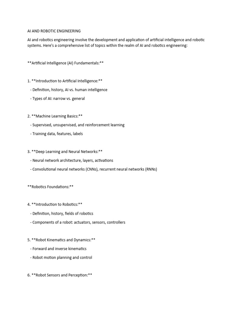 Ai and Robotic Engineering | PDF