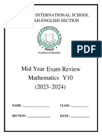 Y10 Math Mid Year Review Sheet 23-24