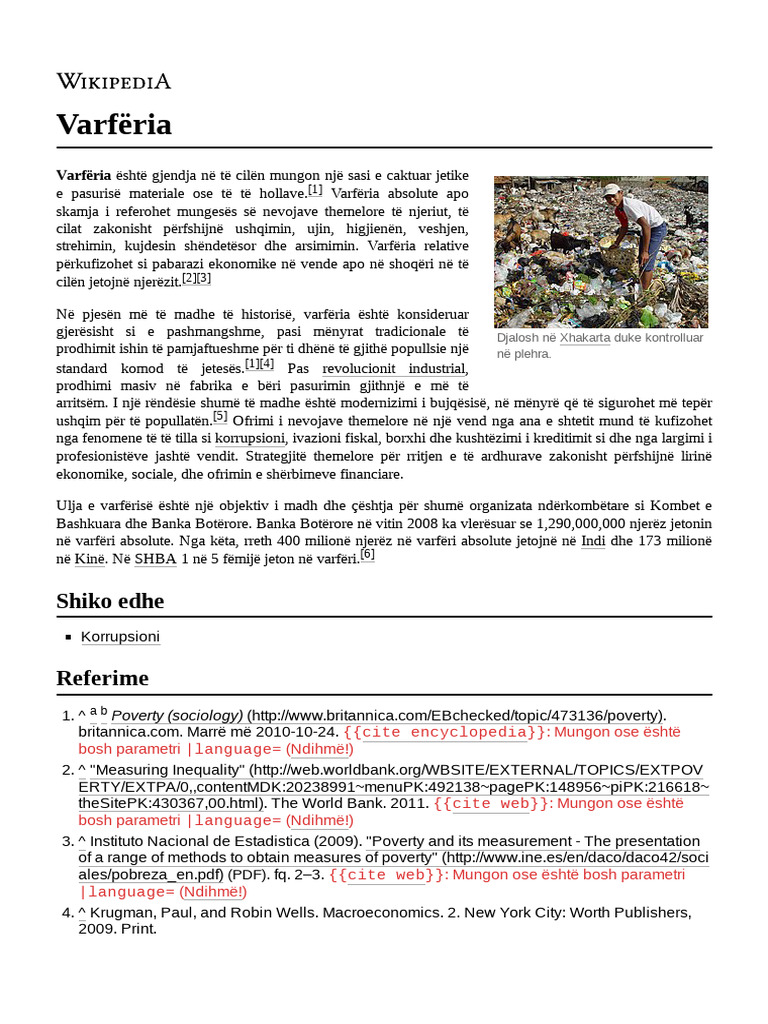Varfëria dhe Shkaqet e Saj | PDF