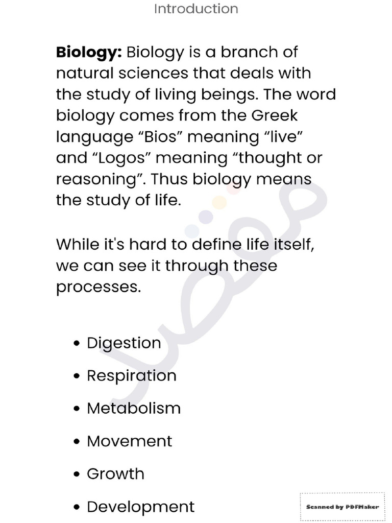 Introduction, Divisions and Branches of Biology PDF