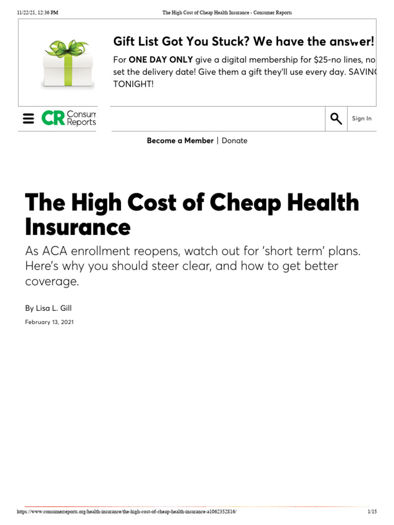 Beware the Risks of Cheap Health Insurance | PDF | Medicaid | Insurance