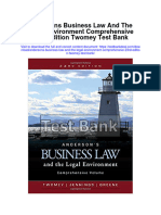Andersons Business Law and The Legal Environment Comprehensive 23rd Edition Twomey Test Bank Full Chapter PDF