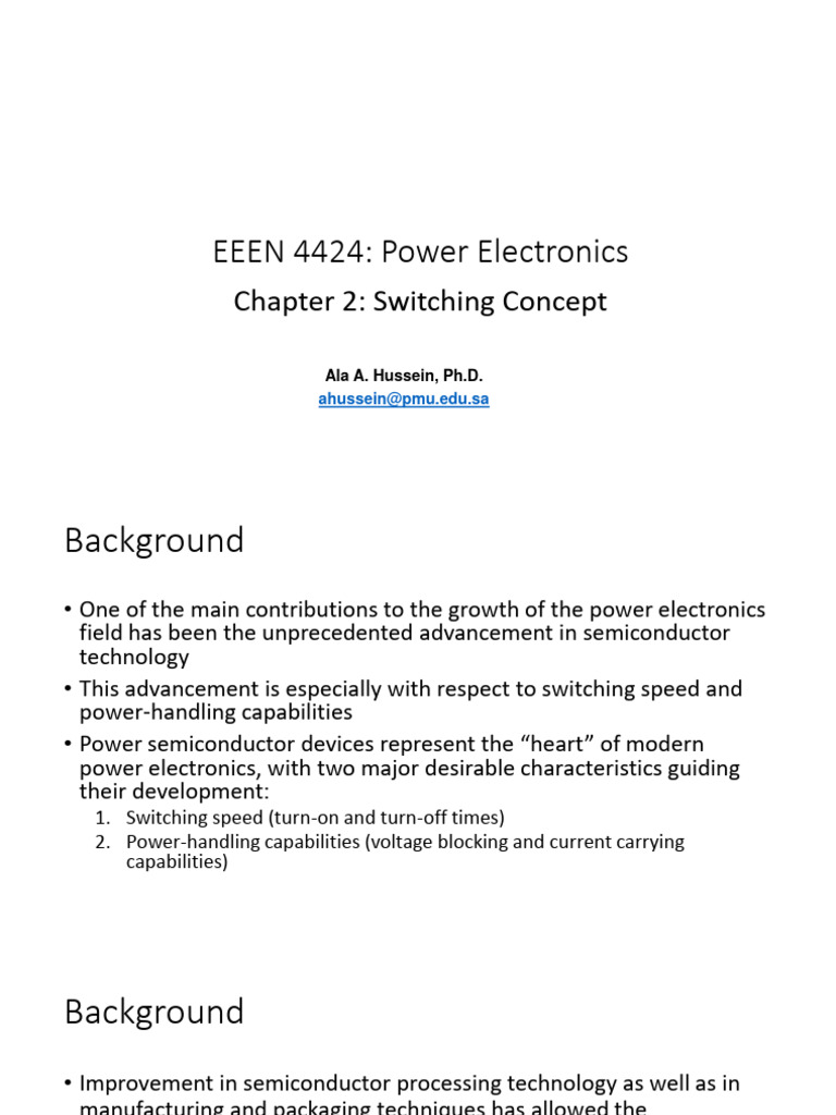 Chapter 2 - Switching Concept | PDF | Mosfet | Bipolar Junction Transistor