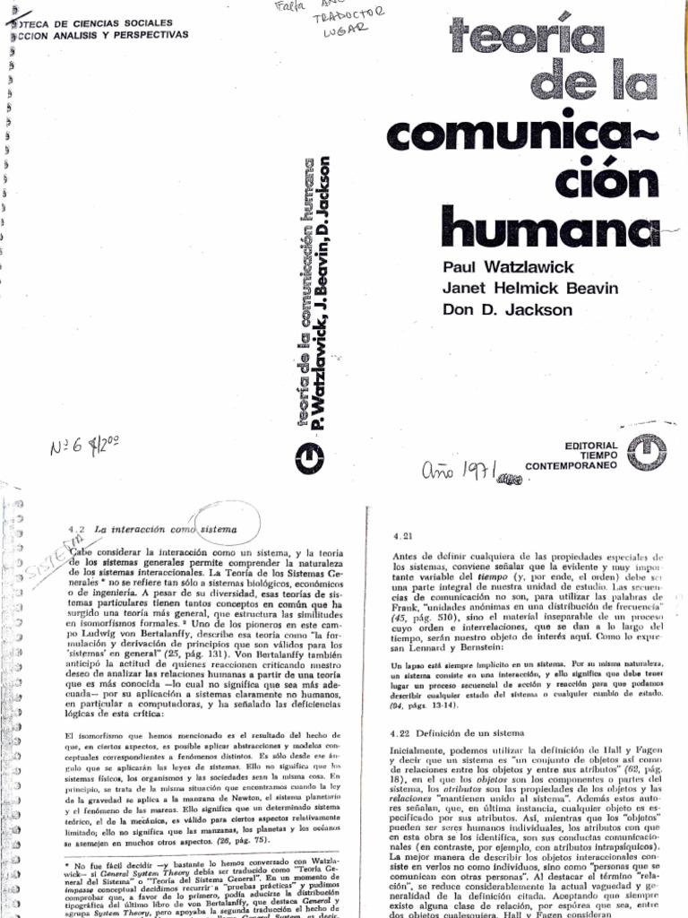 Teoría de La Comunicacin Humana - P.116a139 | PDF