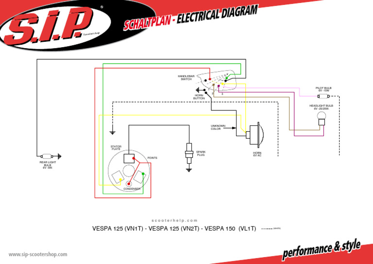 Diagrama Electrico Vespa | PDF | Manufactured Goods | Automotive