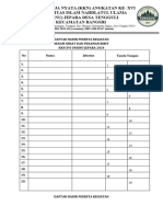 Daftar Hadir Peserta Kegiatan