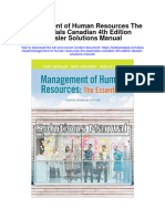 Management of Human Resources The Essentials Canadian 4Th Edition Dessler Solutions Manual Full Chapter PDF