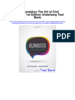 Argumentation The Art of Civil Advocacy 1St Edition Underberg Test Bank Full Chapter PDF