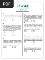 Waves and Sound: JEE Main 2023 Solutions | PDF | Sound | Waves