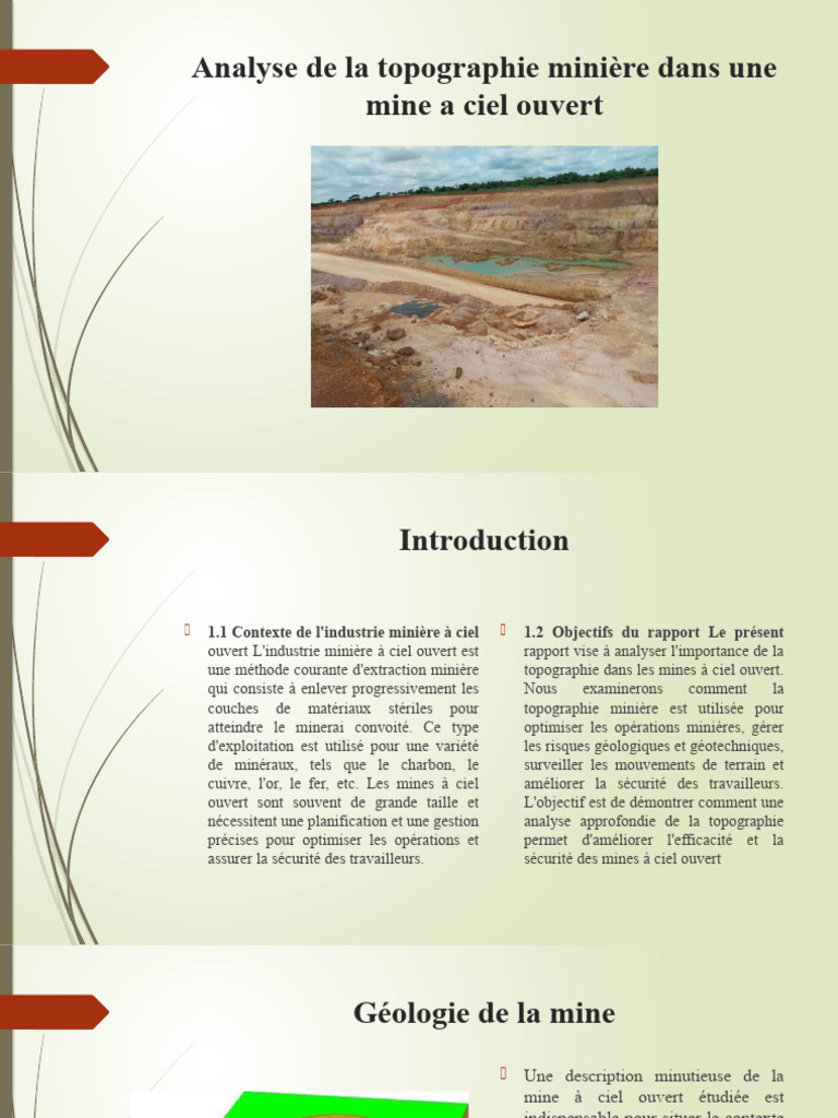 Analyse de la topographie minière à ciel ouvert | PDF | Sciences et ...