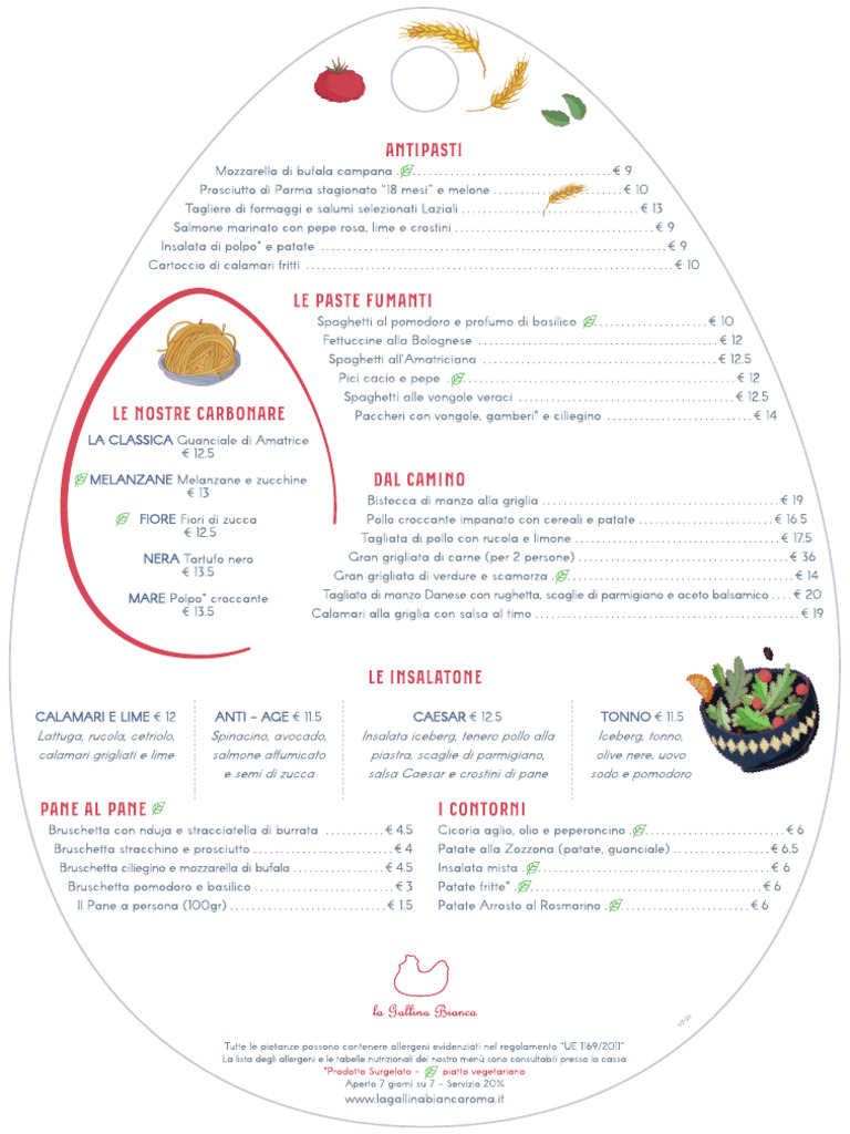 Menu 2020 Ita | PDF