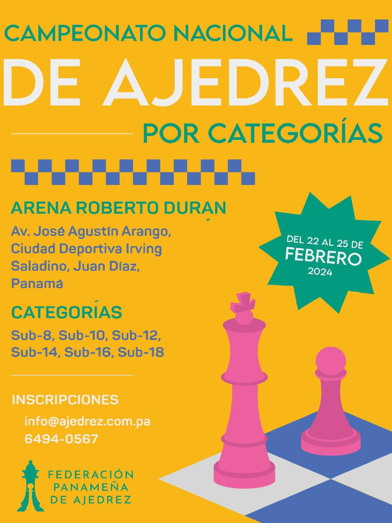 Bases Del Campeonato Nacional de Ajedrez Por Categorías 2024 PDF Ajedrez Deportes