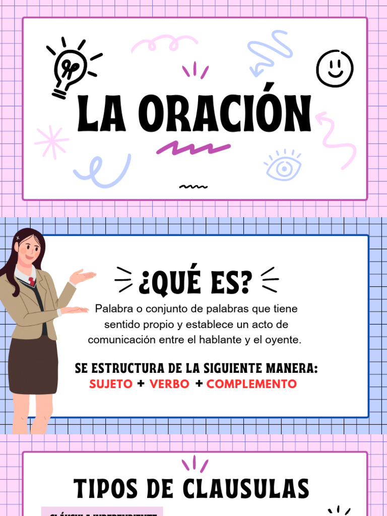 Estructura y Tipos de Oraciones | PDF | Artes del Lenguaje y Comunicación