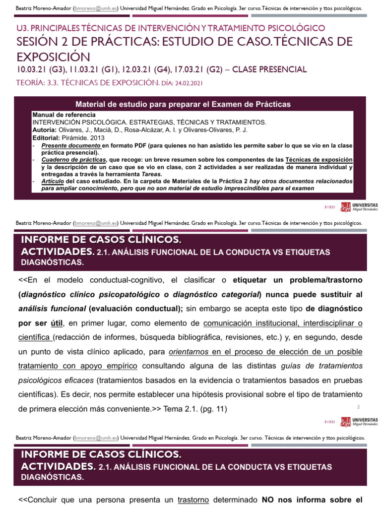 Practica2.Diapositivas Exposicion-Gradual WEB | PDF | Ansiedad | Agorafobia
