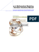 First Course in Mathematical Modeling 5Th Edition Giordano Solutions Manual Full Chapter PDF