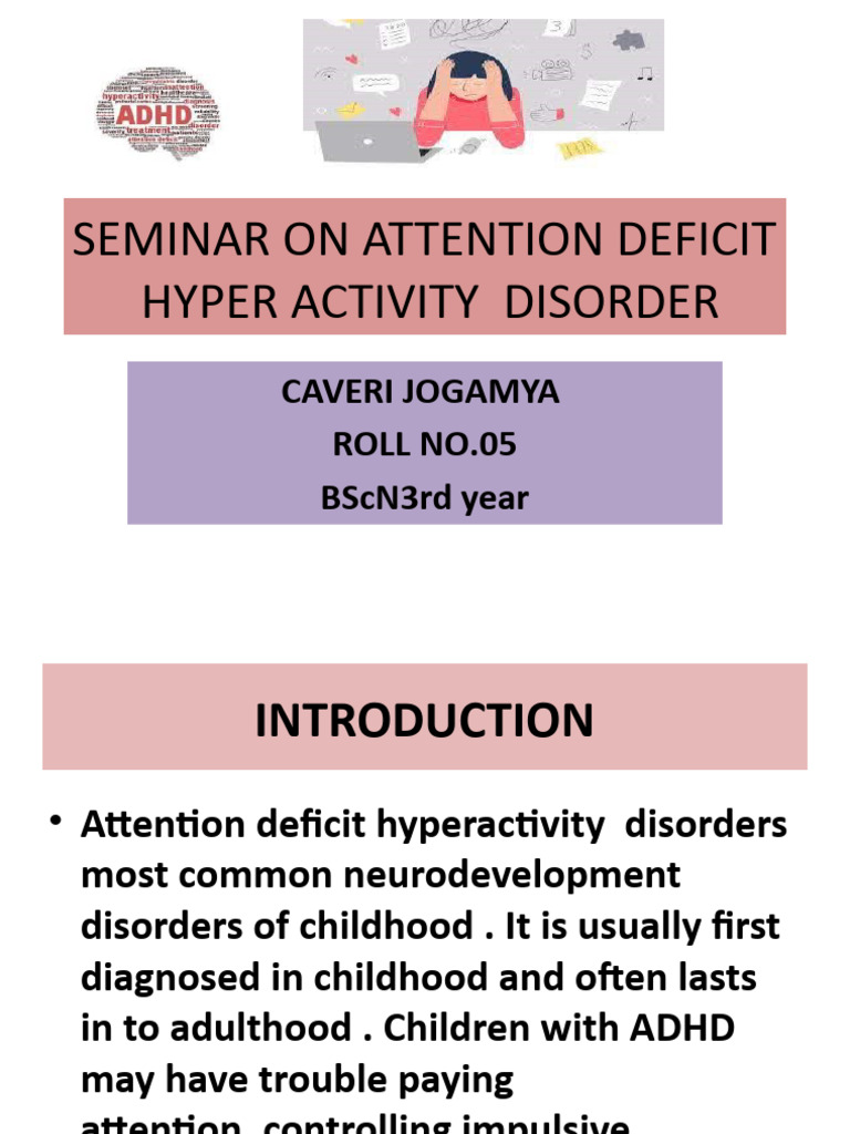 ADHD Seminar for Nursing Students | PDF | Wellness