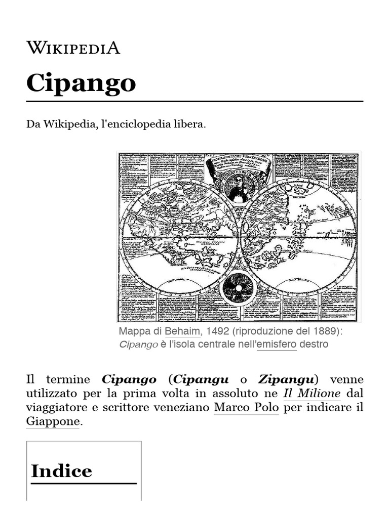 Cipango - Wikipedia | PDF
