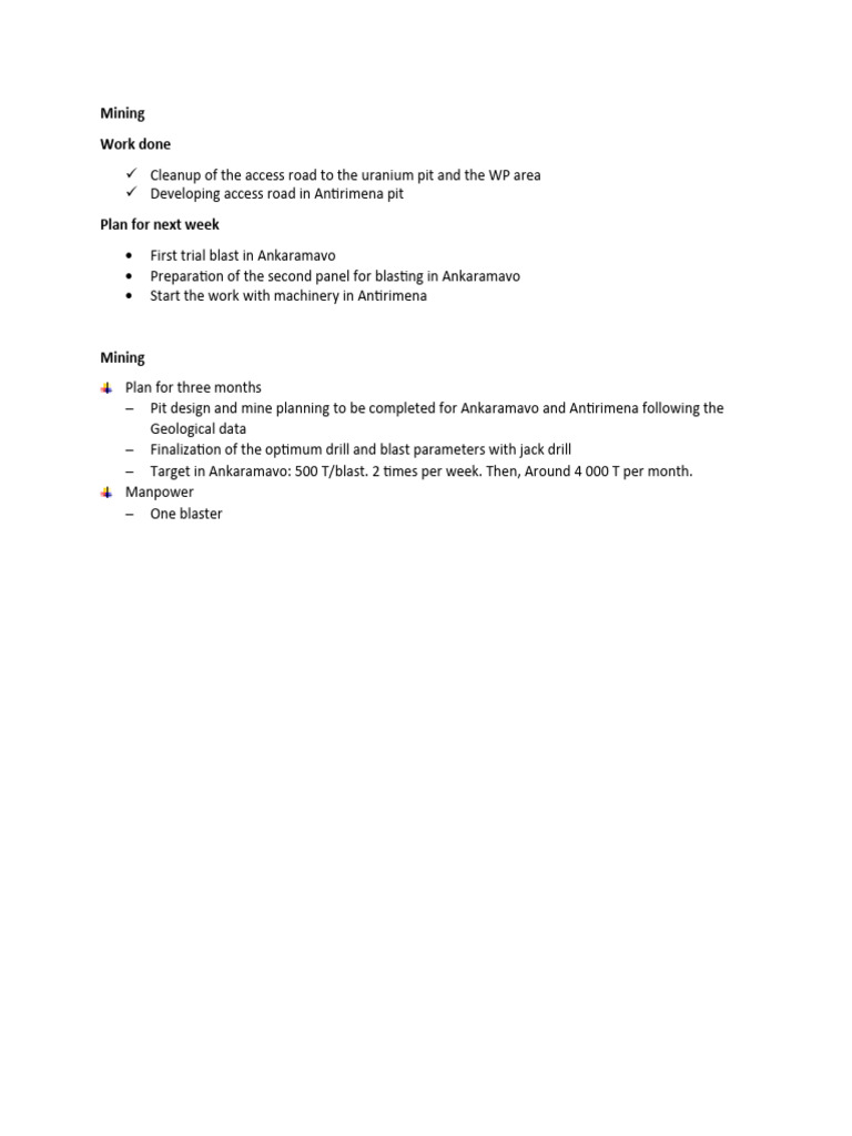Weekly Report Mining | PDF