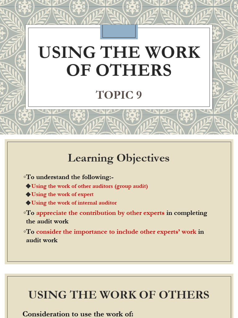 Using Experts in Auditing Practices | PDF | Audit | Financial Audit