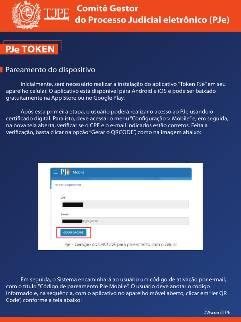 Pareamento do PJe com Token Mobile | PDF | Aplicativo para celular ...
